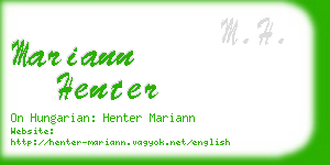 mariann henter business card